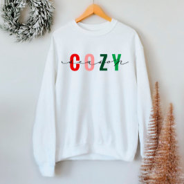 Camiseta Cozy Season Cute Calliografia Feriado Sweatshirt