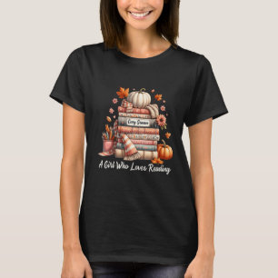 Camiseta Cozy Season Uma Menina Que Adora Ler Vibes De Qued
