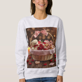 Camiseta Cozy Teddy Rose Basket Romantic Valentine