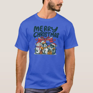 Camiseta Cozy Trio Critters Natal Cheer & Gifts