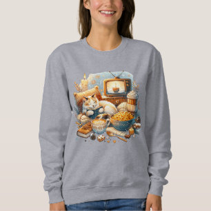 Camiseta Cozy Vibes Apenas: Gato, Livro, Mac & Queijo, Café