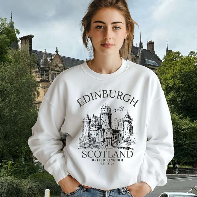 Camiseta Cozy Vintage Edinburgh | Castle Retro Design (Criador carregado)