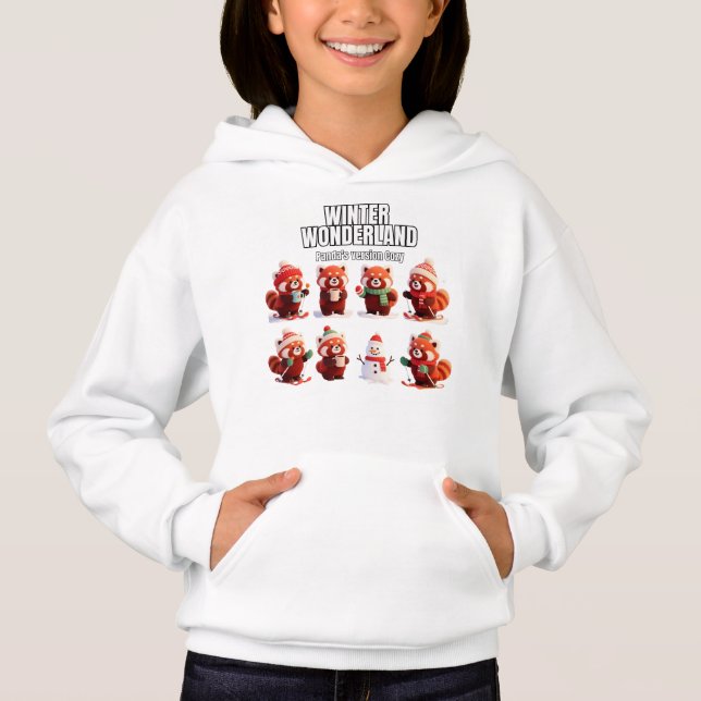 Camiseta Cozy Winter Red Pandas Rectangle Art Print (Frente)