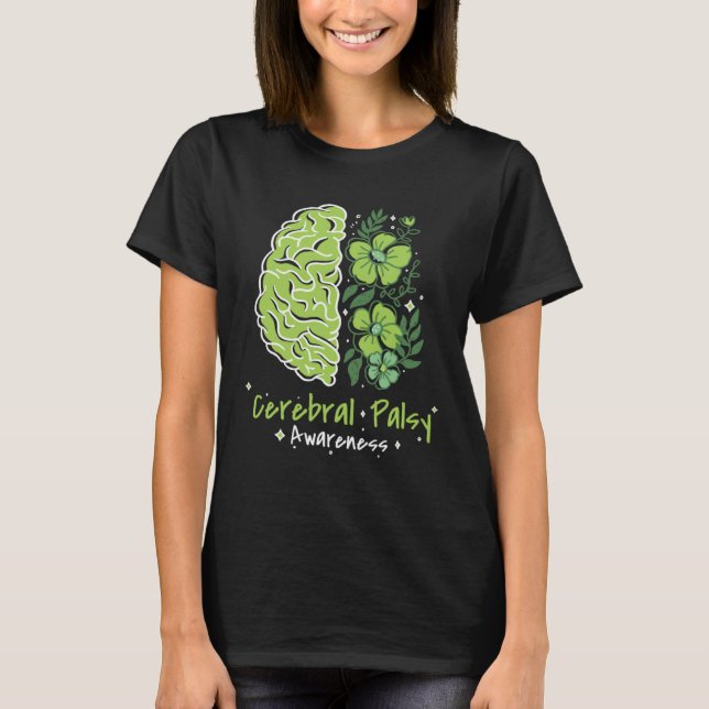 Camiseta CP Brain Damage Cute Flowers Cerebral Palsy Awaren (Frente)