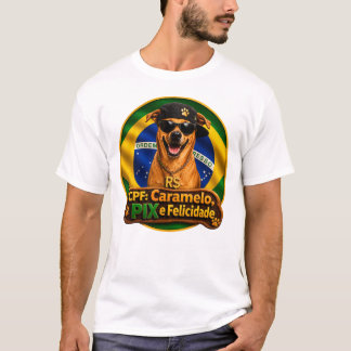 Camiseta CPF Caramelo PIX e Felicidade Basico