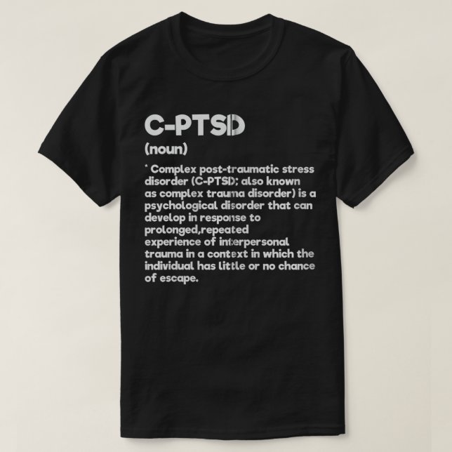 Camiseta CPTSD Definition Stress Awareness Mental Posttraum (Frente do Design)