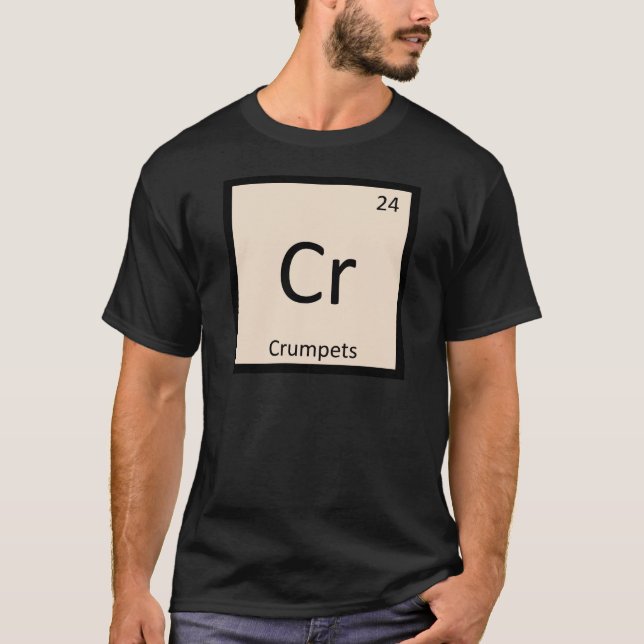 Camiseta Cr - Crumpets Química Símbolo de Mesa Periódico (Frente)