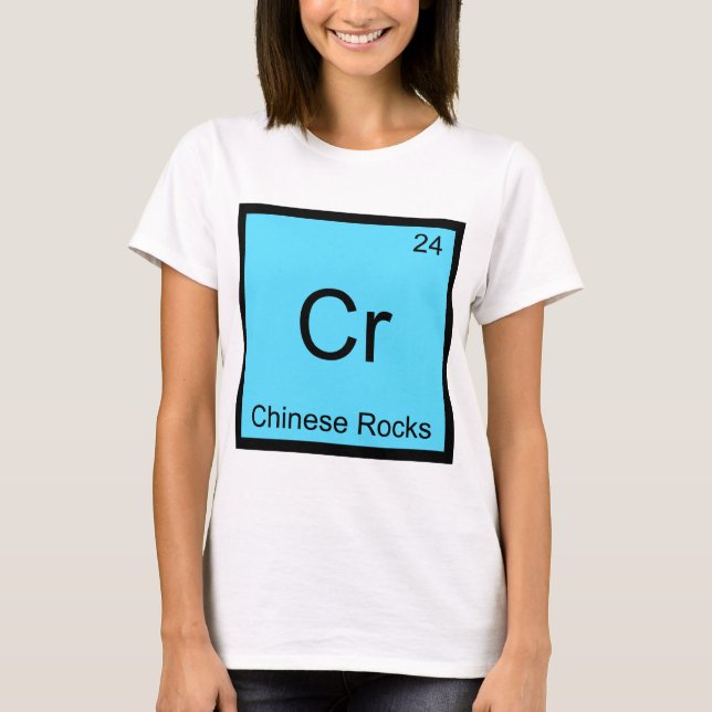 Camiseta Cr - Rochas Chinesas Símbolo de Elemento Químico E (Frente)