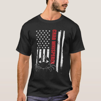 Camiseta Crab Whisperer American Flag Crab Caranguejo Fishi