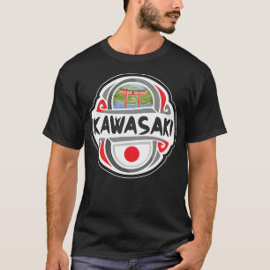 Camiseta Crachá da Bandeira do Japão Kawasaki Selo de Viage