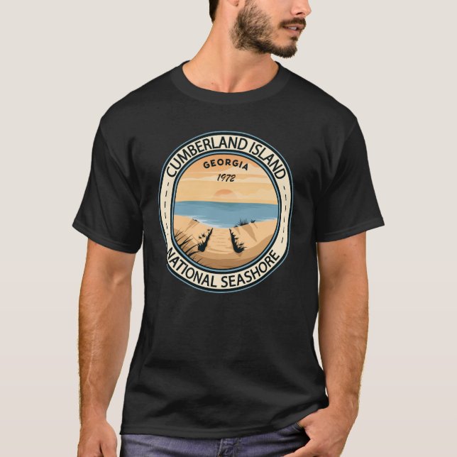 Camiseta Crachá da Geórgia nas Ilhas Cumberland (Frente)