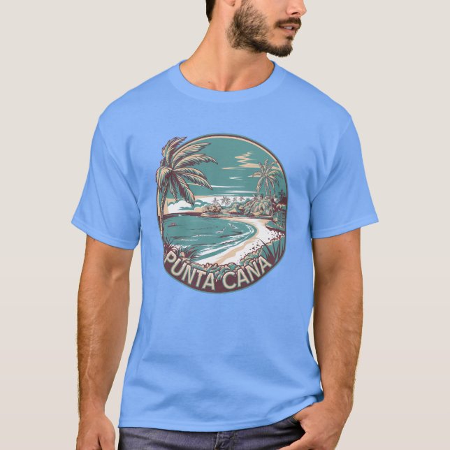 Camiseta Crachá de Arte Viagem da República Dominicana Punt (Frente)