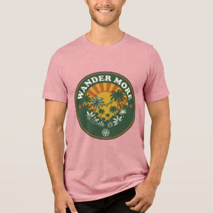 Camiseta Crachá de Bússola da Selva Tropical Vintage Wander