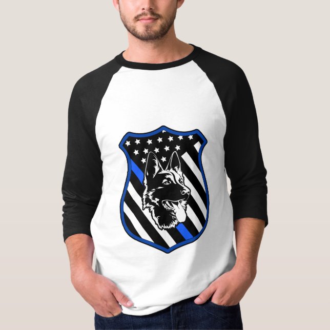 Camiseta Crachá de Cachorro da Polícia (Frente)