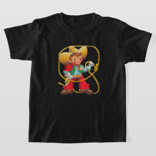 Camiseta Crachá de Chapéu de Corda de Cowboy Buckaroo