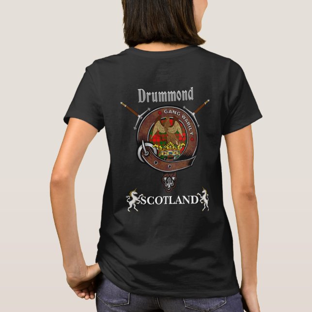 Camiseta Crachá de Clã Drummond com Espadas (Verso)