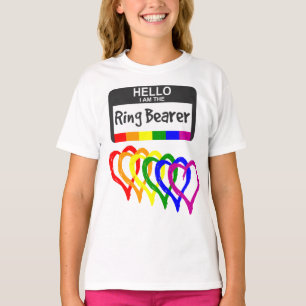 Camiseta Crachá De  De Nome Do Toque De Sinalizador Arco-