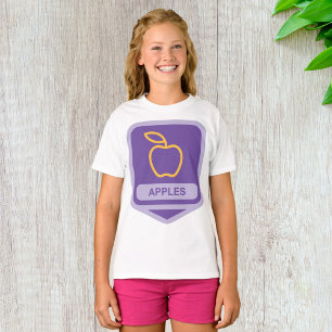 Camiseta Crachá de Fruta de maçã roxa