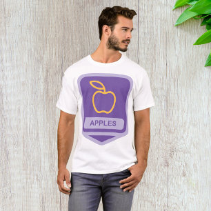 Camiseta Crachá de Fruta de maçã roxa