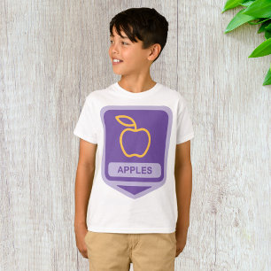 Camiseta Crachá de Fruta de maçã roxa