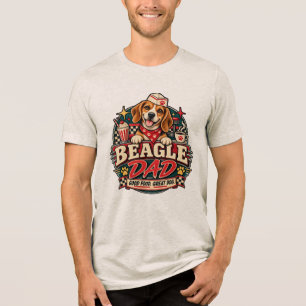 Camiseta Crachá de Impressão de Pata de Diner Retro Beagle