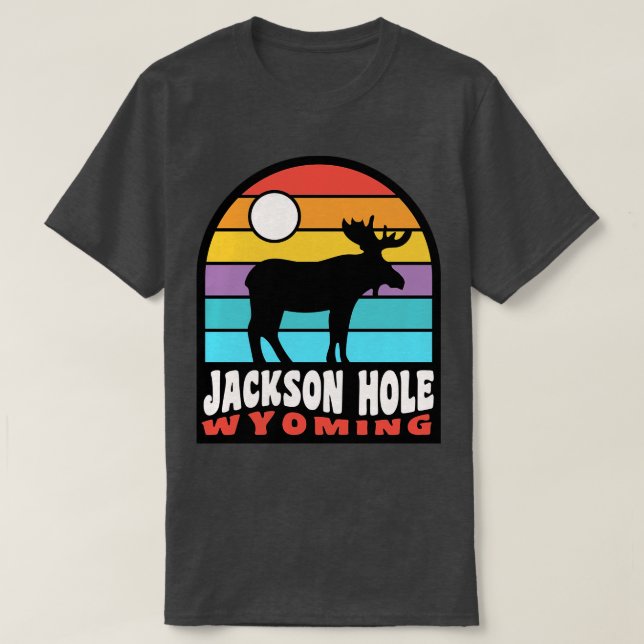 Camiseta Crachá de Moose Jackson Hole Wyoming (Frente do Design)