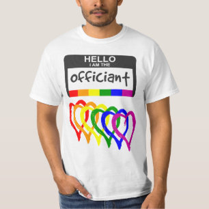 Camiseta Crachá de Nomes Oficiais de Casamento de Bandeira