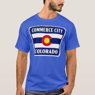 Camiseta Crachá de Sinalizador Retro do Commerce City Color