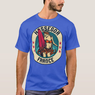 Camiseta Crachá de Surf Vintage para Hossegor França