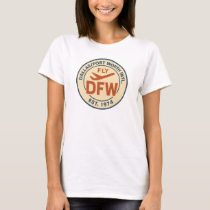 Camiseta Crachá do aeroporto Fly DFW - Dallas Fort Wort
