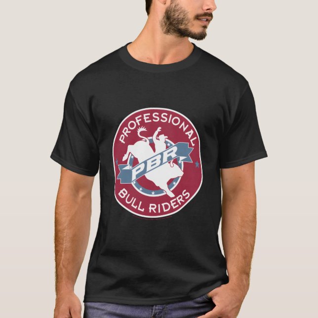 Camiseta Crachá do Círculo de Cowboy Pbr Professional Bull  (Frente)