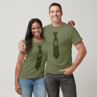 Camiseta Crachá do Clã Escocês Buchan & Gravata de Tartan
