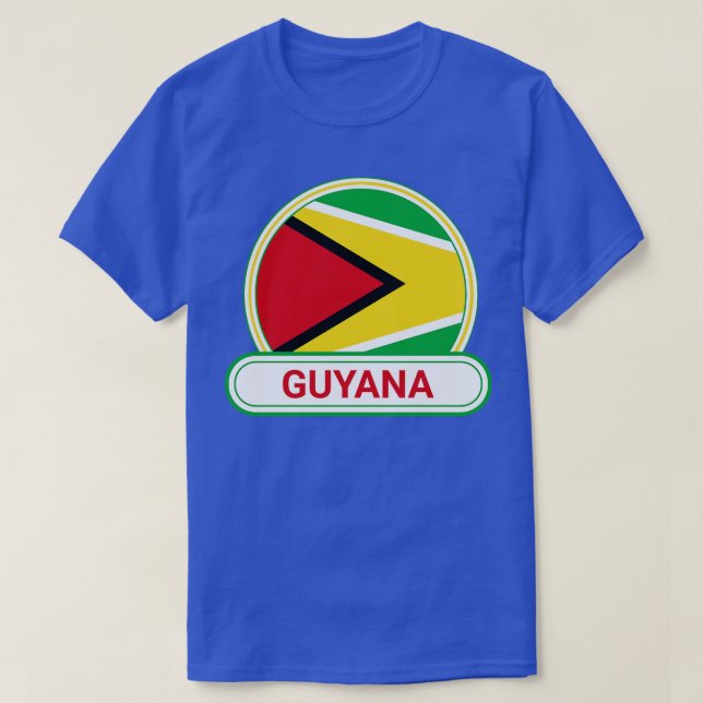 Camiseta Crachá do País Guiana Bandeira da Guiana (Frente do Design)