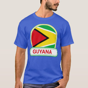 Camiseta Crachá do País Guiana Bandeira da Guiana