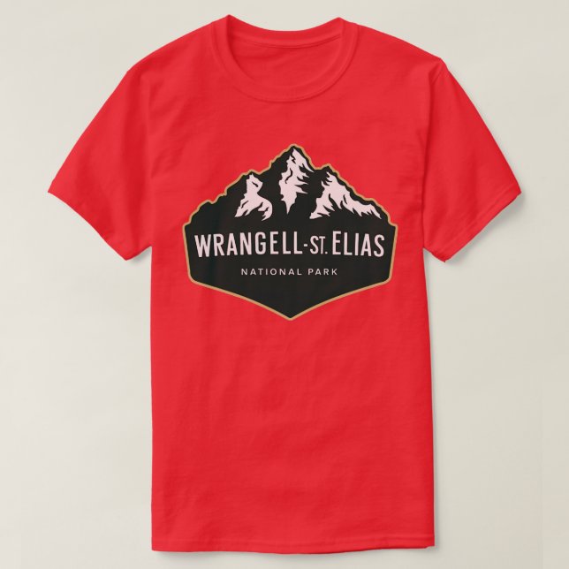 Camiseta Crachá do Parque Nacional de WrangellSt Elias (Frente do Design)