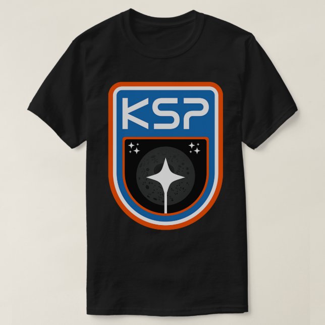 Camiseta Crachá do Programa Espacial Kerbal O Mun (Frente do Design)