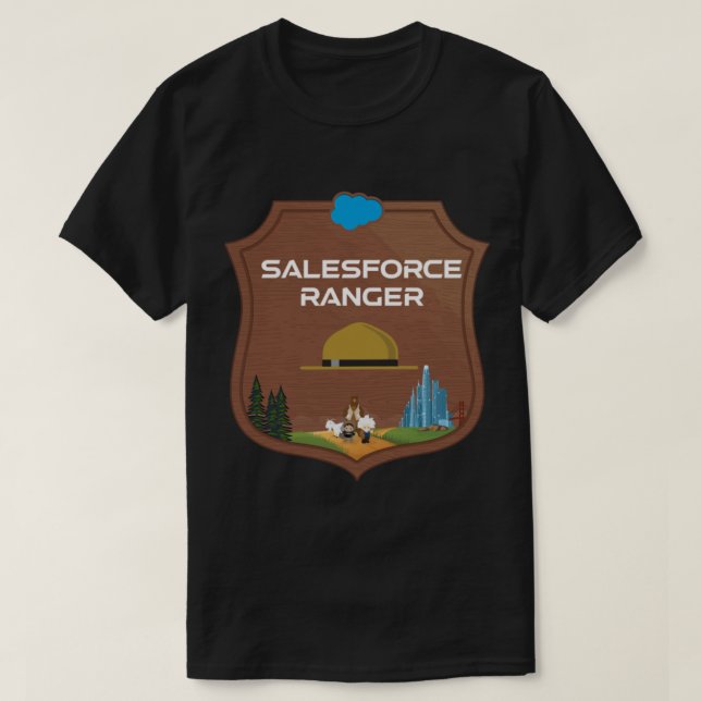 Camiseta Crachá do Salesforce - Arte do Salesforce - Datas  (Frente do Design)