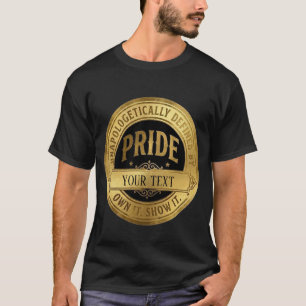 Camiseta Crachá Dourado Orgulho Personalizado - P Vintage P