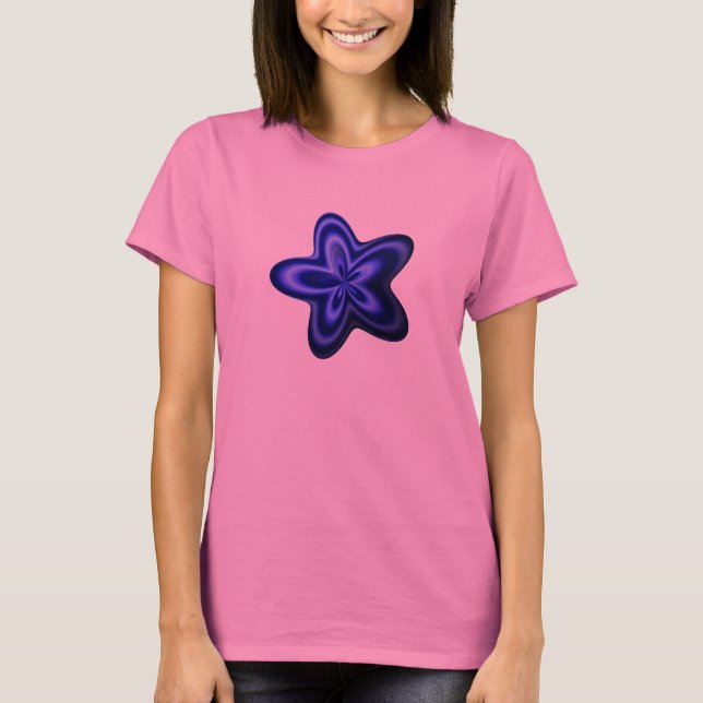 Camiseta Crachá fino de linha azul (Frente)