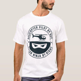 Camiseta Crachá Minimalista de Piloto de Helicóptero Rotor 