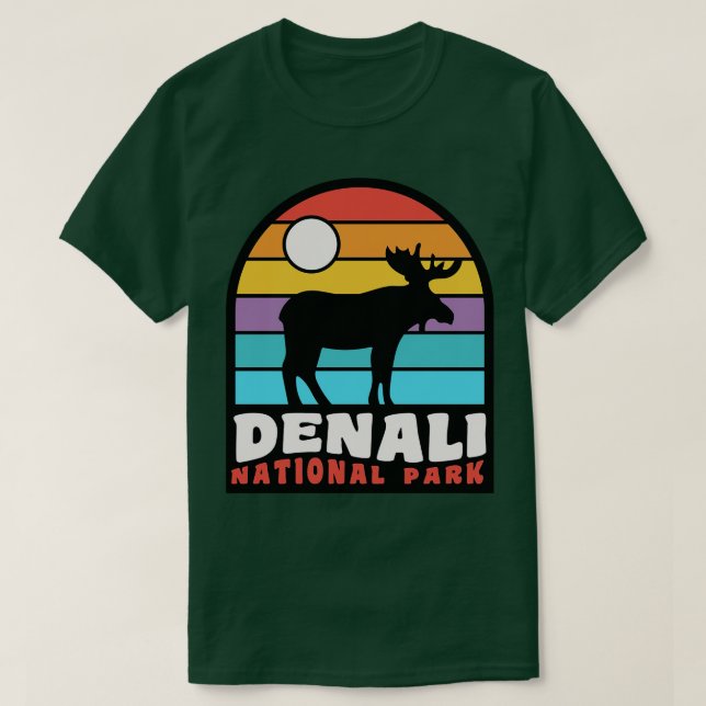 Camiseta Crachá Moose do Parque Nacional Denali (Frente do Design)