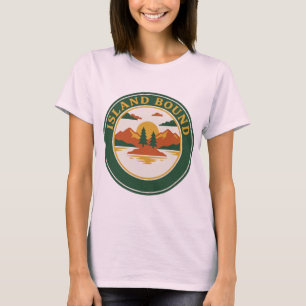 Camiseta Crachá Retro de Lago de Montanha Vintage Ilha Aden
