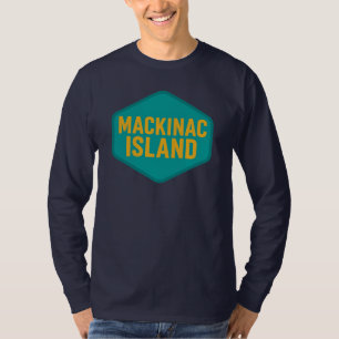 Camiseta Crachá Retroativo da Ilha Mackinac Bold Michigan