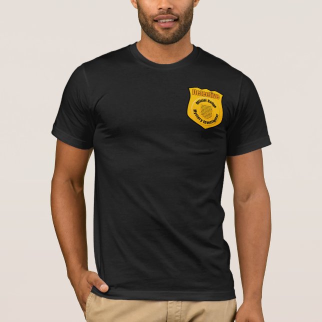 Camiseta Crachá secreto do investigador do detetive (Frente)