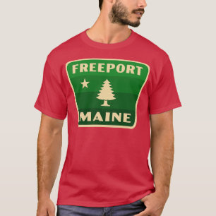 Camiseta Crachá verde da árvore de pinheiro retrô do Freepo