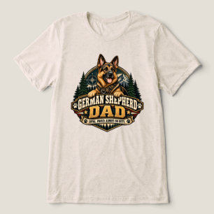 Camiseta Crachá Vintage de Pai Pastor Alemão Leal