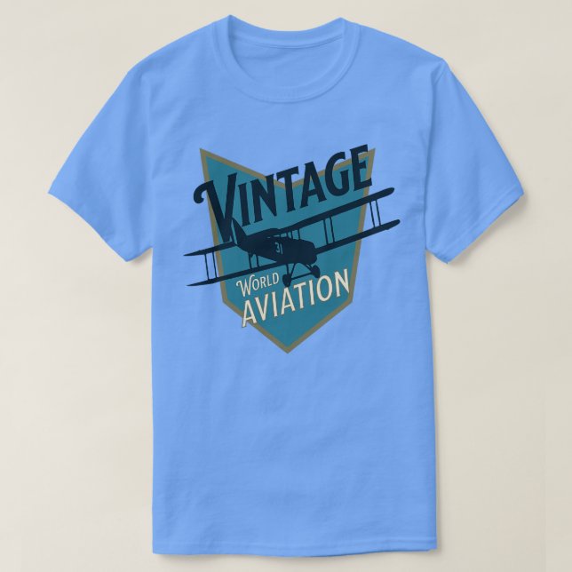 Camiseta Crachá Vintage World Aviation (Frente do Design)