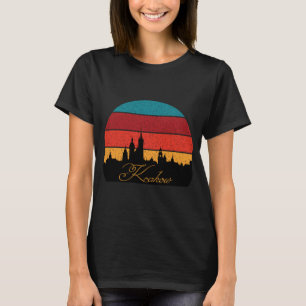 Camiseta Cracóvia Polónia Cidade Velha Viagem Retro