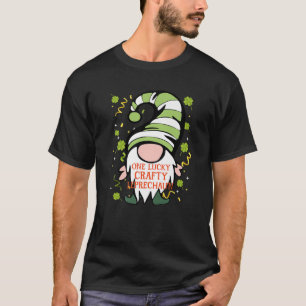 Camiseta Crafny Funny Dia de São Patrício Lucky Gnome Fam