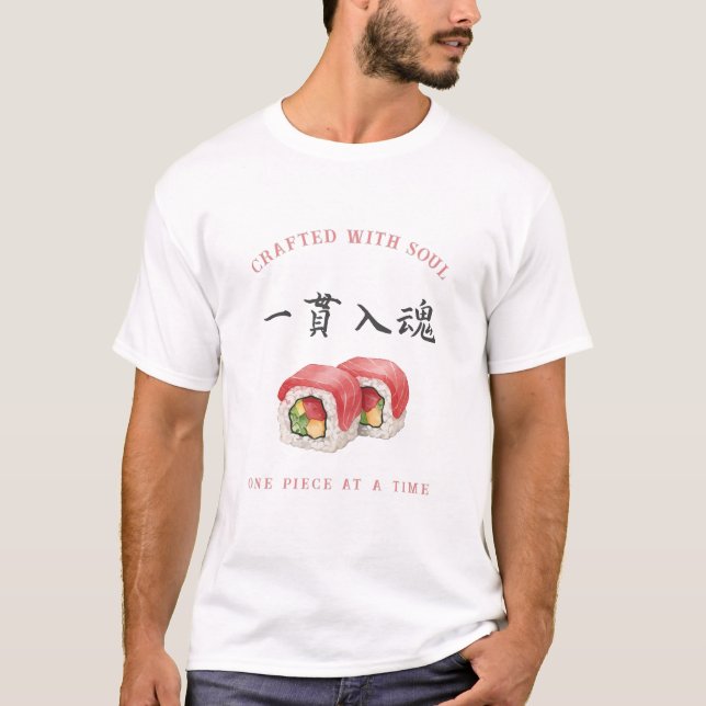 Camiseta Crafted with Soul" Sushi ‐Japanese‐寿司‐kanji (Frente)